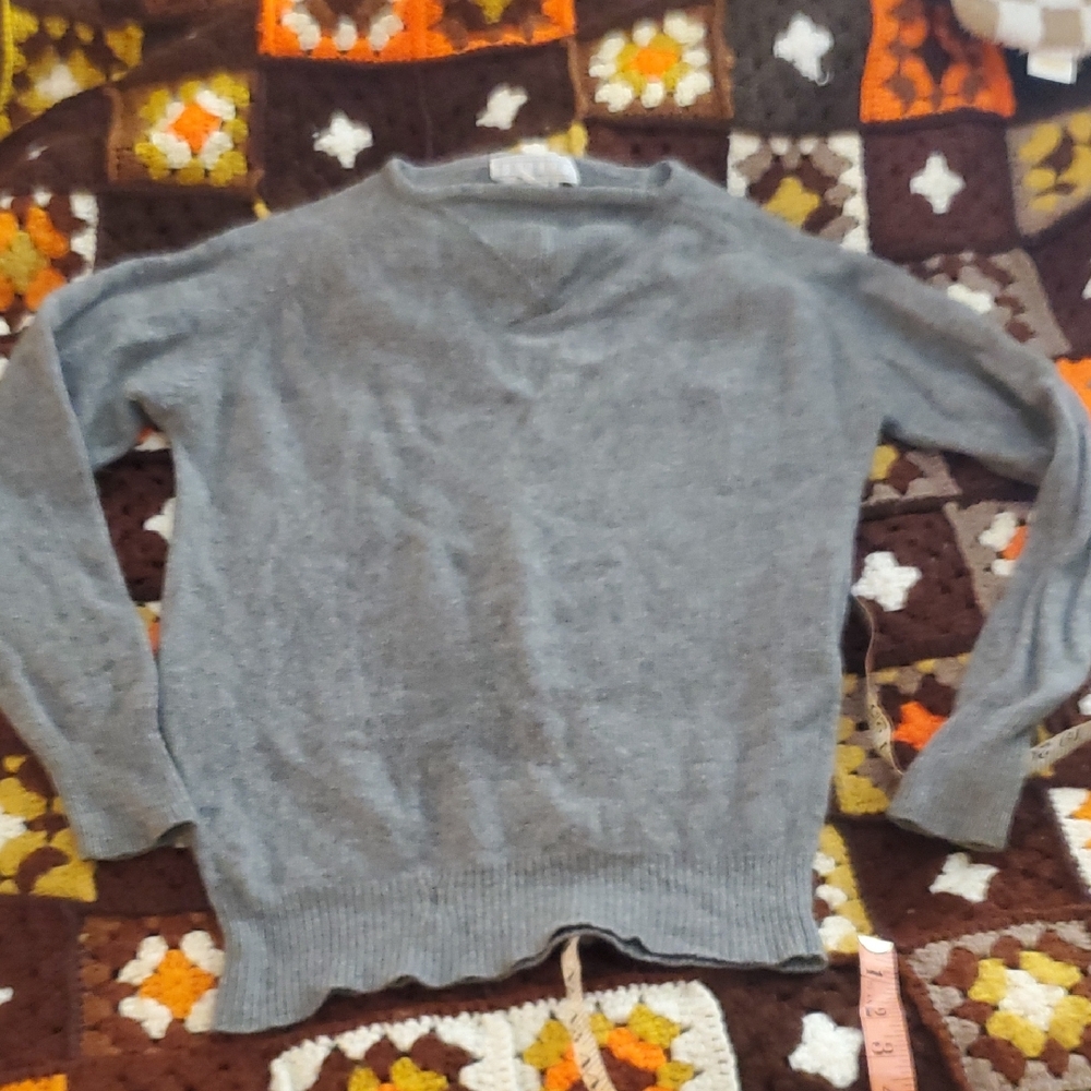 Vintage Gray V-Neck Sweater
